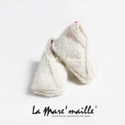 Chaussons bébé maille laine Alpaga beige