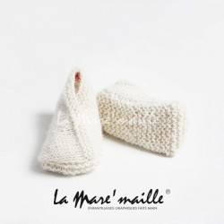 Chaussons bébé maille laine Alpaga beige