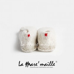 Chaussons bébé maille laine Alpaga beige