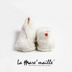 Chaussons bébé maille laine Alpaga beige