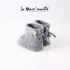 Chaussons bébé maille laine gris
