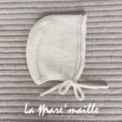 Ensemble chaussons et bonnet bébé maille laine Merinos écru