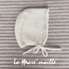 Ensemble chaussons et bonnet bébé maille laine Merinos écru