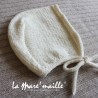 Ensemble chaussons et bonnet bébé maille laine Merinos écru
