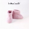 Chaussons bébé montants en maille rose taille 3-6 mois en stock