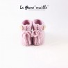 Chaussons bébé montants en maille rose taille 3-6 mois en stock