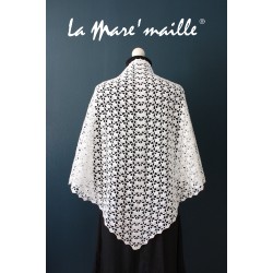 Châle en coton blanc façon...