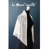 Châle en coton blanc façon dentelle au crochet fait main