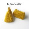 Chaussons bébé maille laine Alpaga jaune moutarde