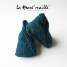Chaussons bébé maille laine Alpaga bleu
