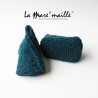 Chaussons bébé maille laine Alpaga bleu