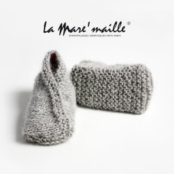 Chaussons bébé maille laine Alpaga gris