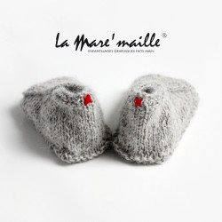 Chaussons bébé maille laine Alpaga gris