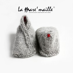 Chaussons bébé maille laine Alpaga gris