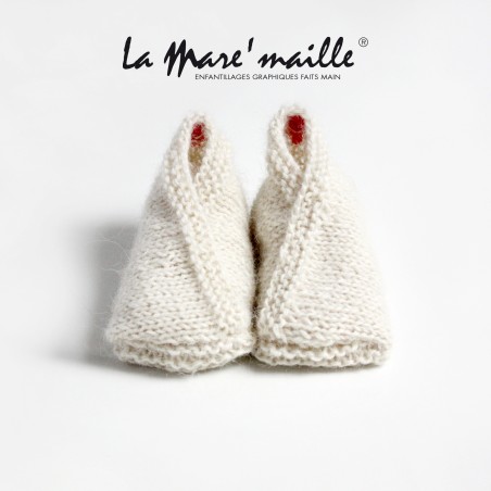 Chaussons bébé maille laine Alpaga beige