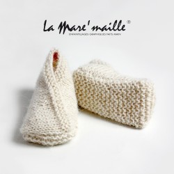 Chaussons bébé maille laine Alpaga beige