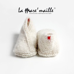 Chaussons bébé maille laine Alpaga beige