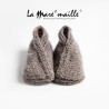 Chaussons bébé maille laine Alpaga taupe