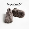 Chaussons bébé maille laine Alpaga taupe