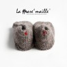 Chaussons bébé maille laine Alpaga taupe