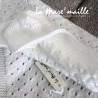 Couverture bébé en laine blanche tricotée main plusieurs couleurs au choix