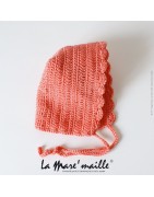 Boutique bonnets béguins bébé maille en coton crocheté main